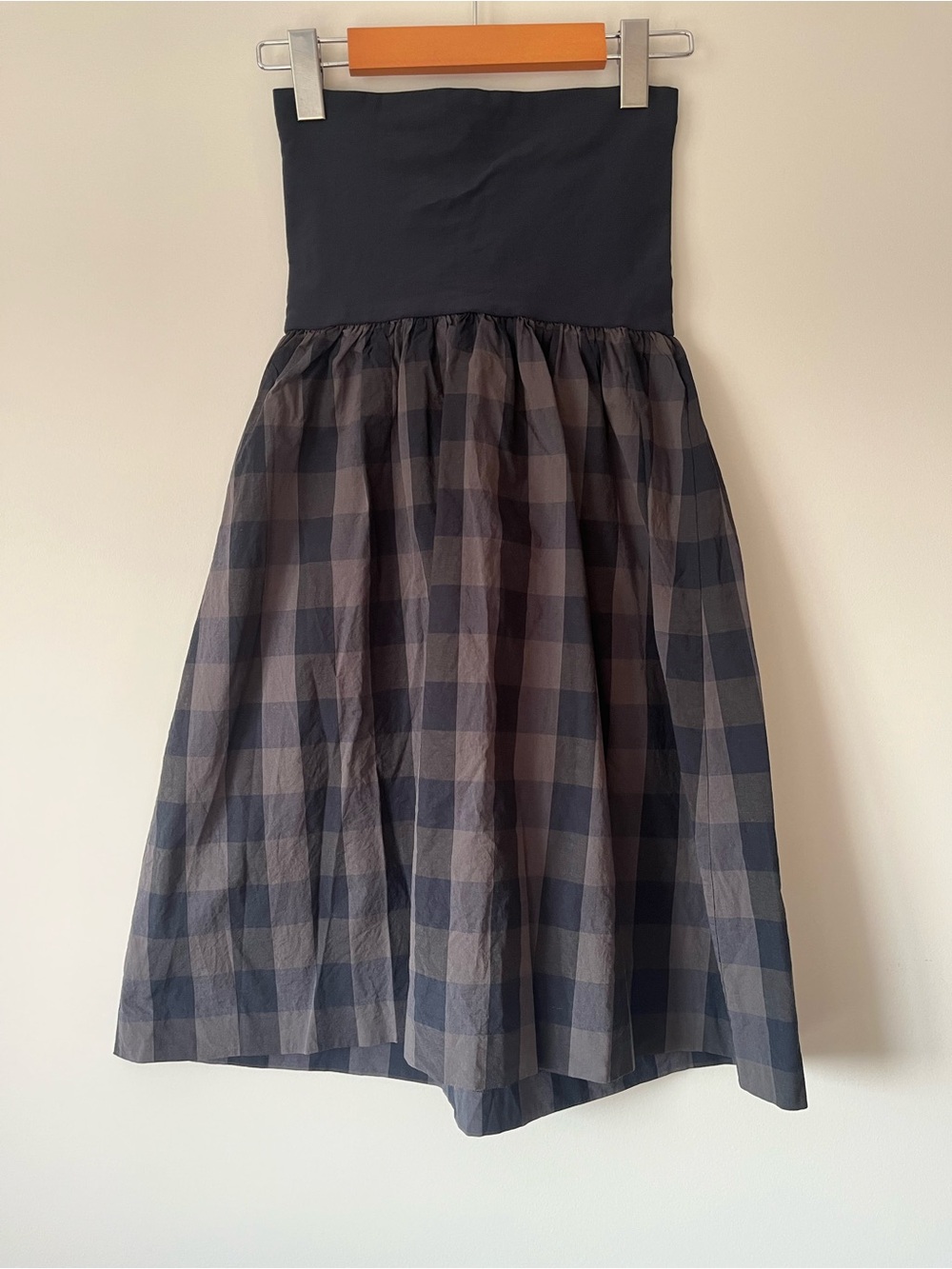 Theory Plaid Trois C Strapless Bandeau Top Dress